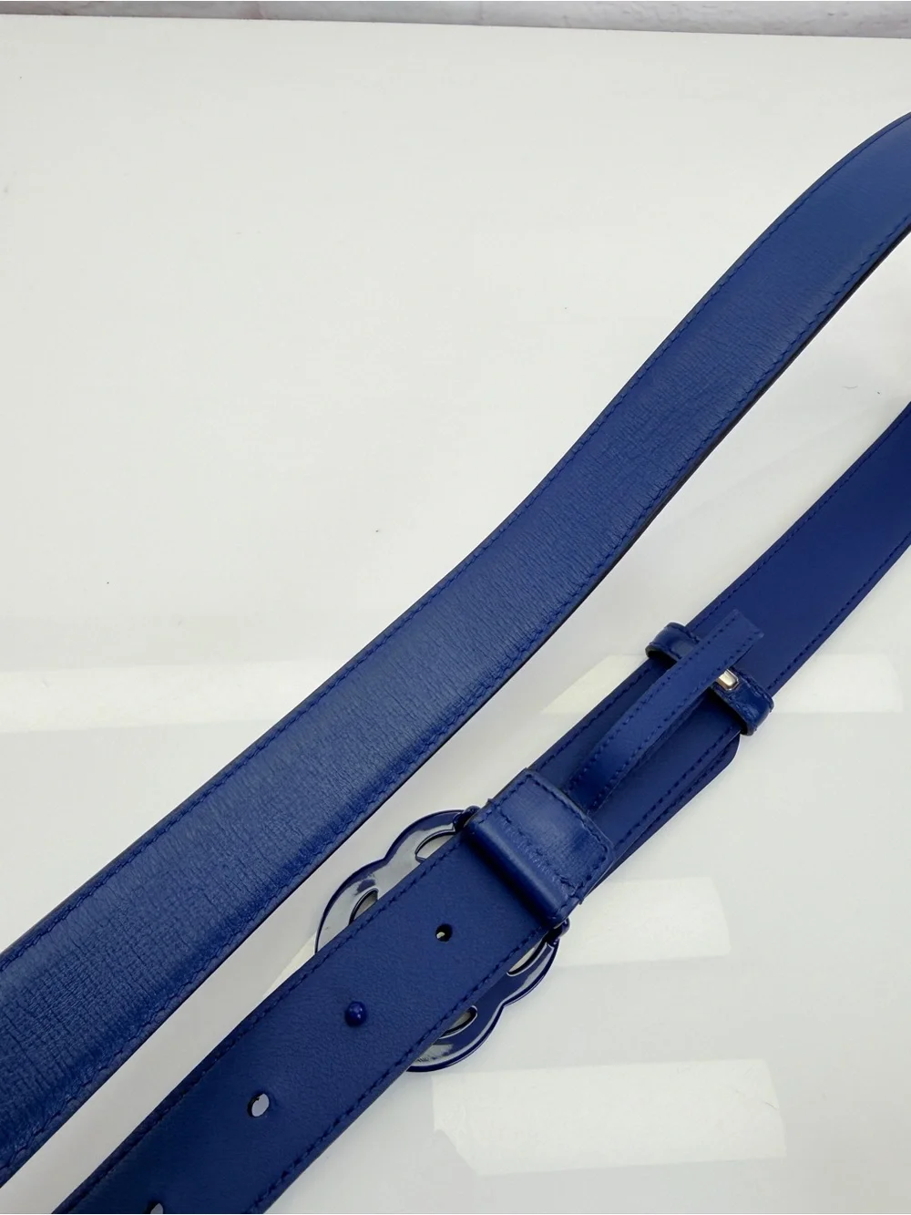 Gucci Blue Monochrome Marmont GG Interlocking 414516 Belt 105/42
